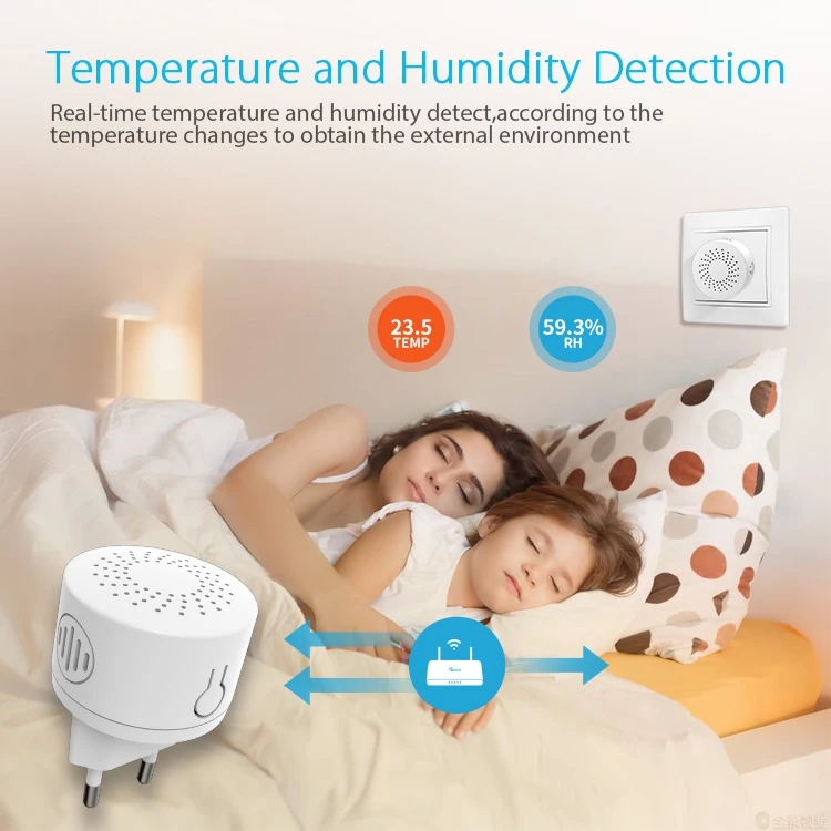 Z-wave repetidor inteligente ue 868.4mhz temperatura detecção de umidade app controle remoto sistema de alarme de automação residencial inteligente casa