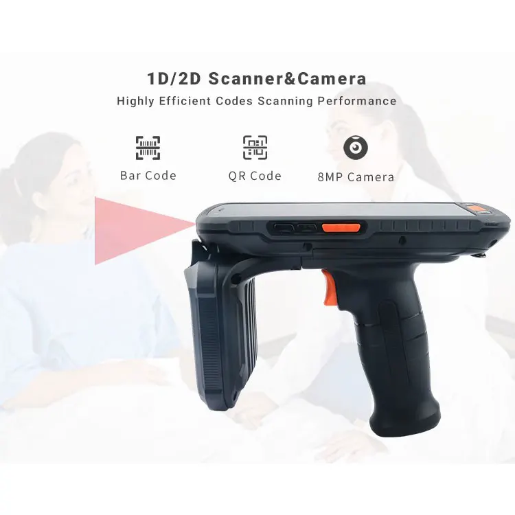 قارئ RFID المحمول Android المساعد الشخصي الرقمي القوي لمحطة جمع بيانات صناعة التسليم السريع اللوجستية