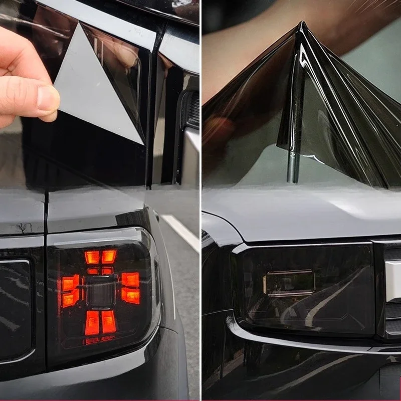 

Для JETOUR Freelancer Shanhai T1 черненая пленка для фар, модифицированная средняя сетка для защиты задних фонарей и меняющая цвет пленка