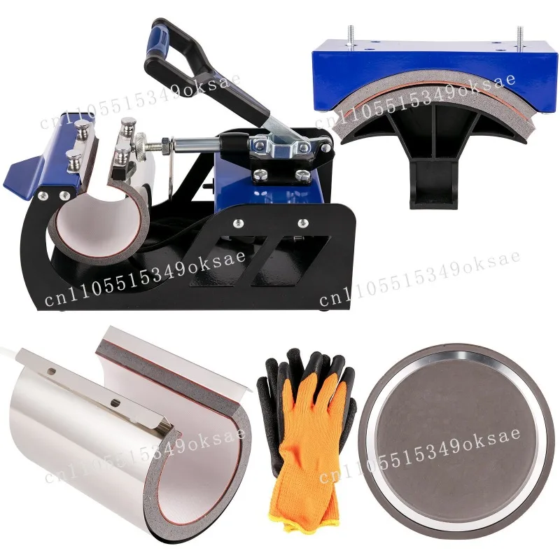 جودة عالية 5 في 1 شبه أوتوماتيكية الصحافة الساخنة متعدد الألوان التسامي تي شيرت القدح مجلس قبعة الطباعة متجر المبيعات المباشرة