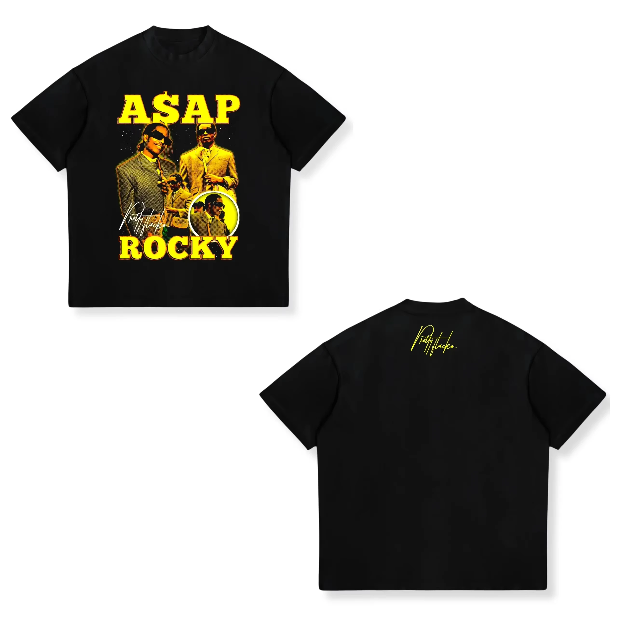 2026 Neues ASAP ROCKY T-Shirt HIP HOP High Street Herrenbekleidung Damen Gothic Sommer Tees A$AP Portrait Lässiges Harajuku T-Shirt