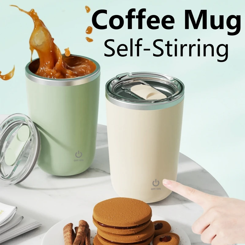 350ml Self-Stirring Mug Stainless Steel Thermal Insulation USB Rechargeable Auto Magnetic Mug Waterproof Self Mixing Coffee Cup