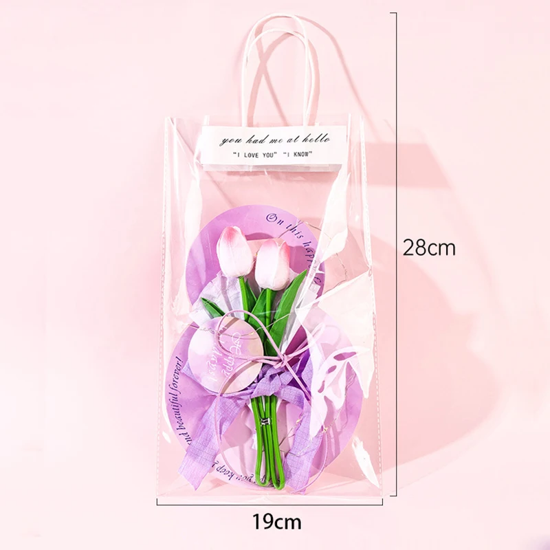 Saco de embalagem de flores de papel com alça saco de buquê diy material de embrulho de papel de flores para o dia das mães dia dos namorados