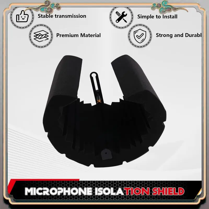 A46M-Soundproof Sponge Microphone Isolation Shield Professional Studio Recording Mic Sound Absorb Shield view 3