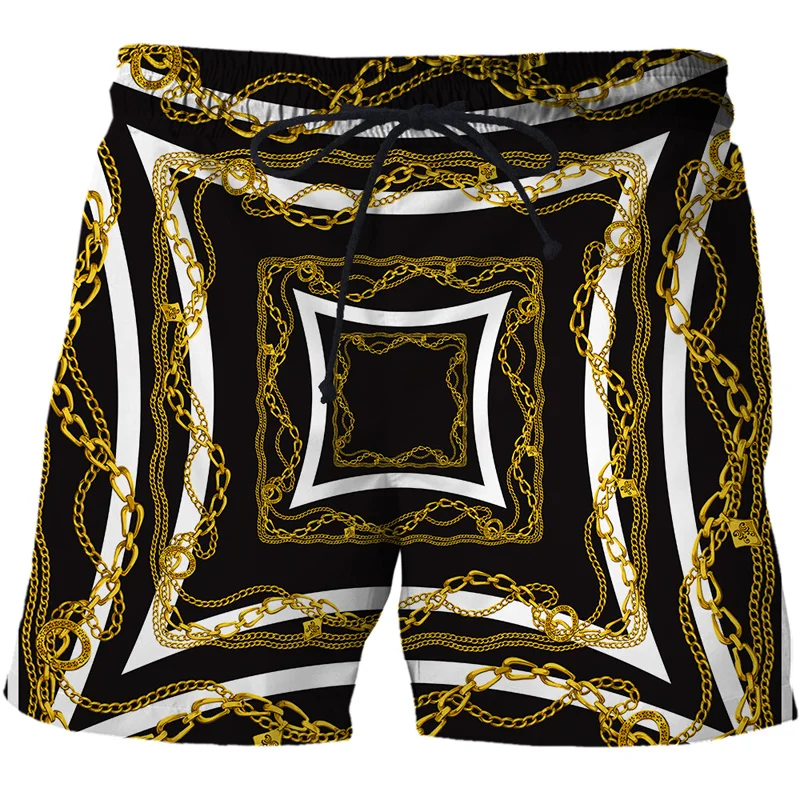 Shorts de praia de luxo com impressão 3D masculino, calção de praia, calção de banho casual para ginástica, kids board, calção de gelo