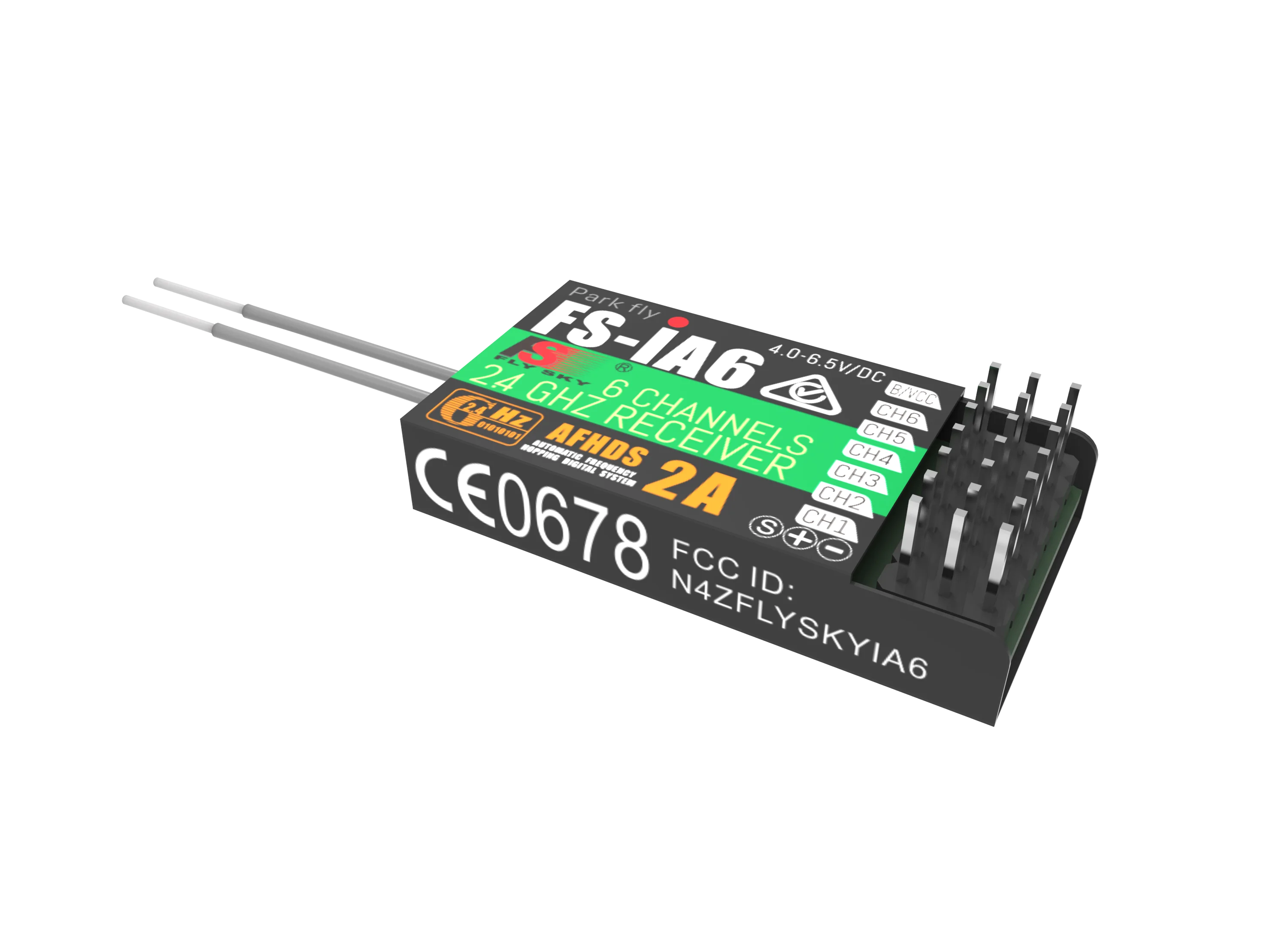 جهاز استقبال FLYSKY FS-IA6 صغير بـ 6 قنوات، 2.4 جيجاهرتز، 4.0-6.5 فولت PWM لوحدة التحكم عن بعد للطائرات ذات الأجنحة الثابتة والطائرات رباعية المراوح وملحقات جهاز الإرسال