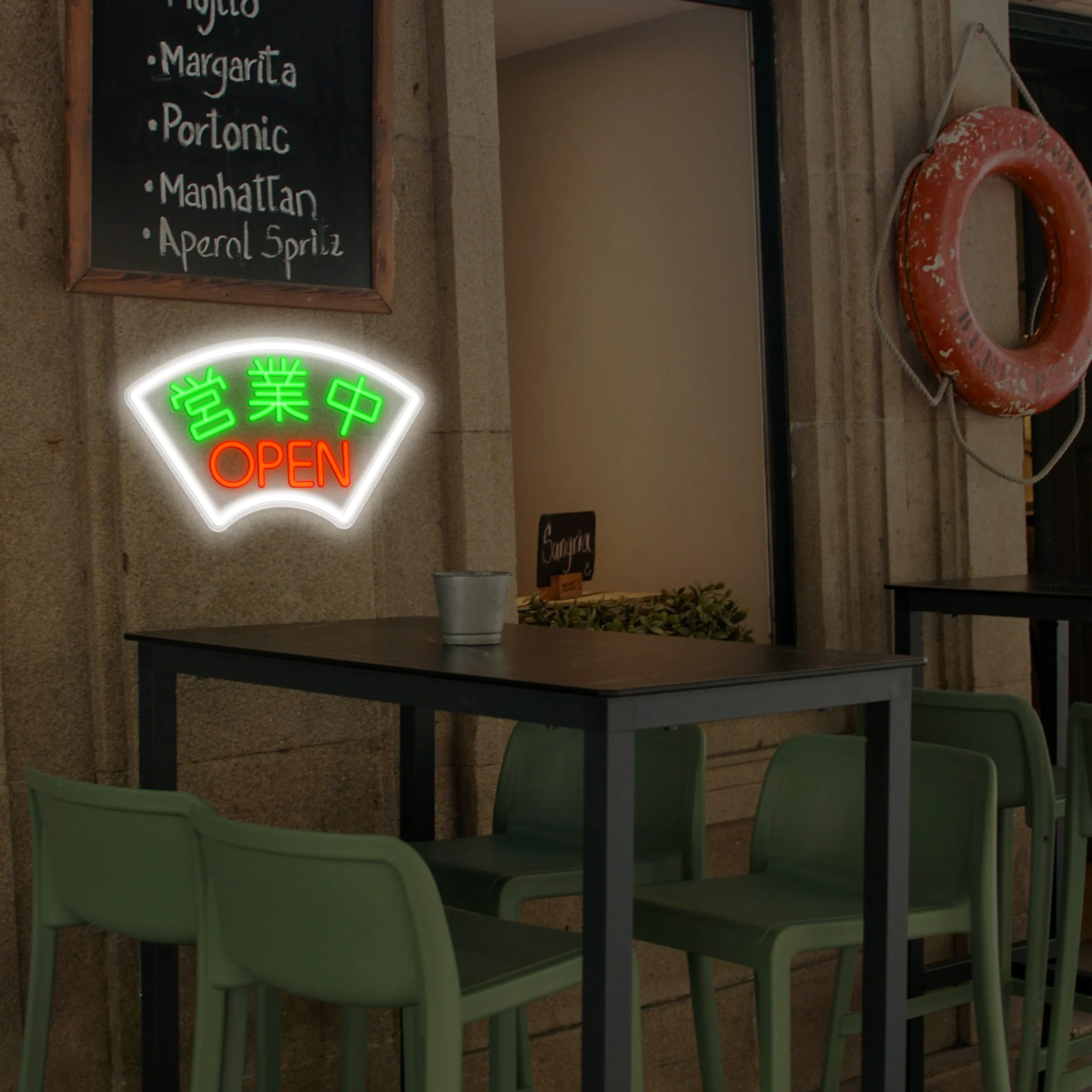 Japanese Open Neon Sign LED Neon Light USB Powered Dimmable for Restaurant Bar Shop Garage Workshop Business Decor Commercial