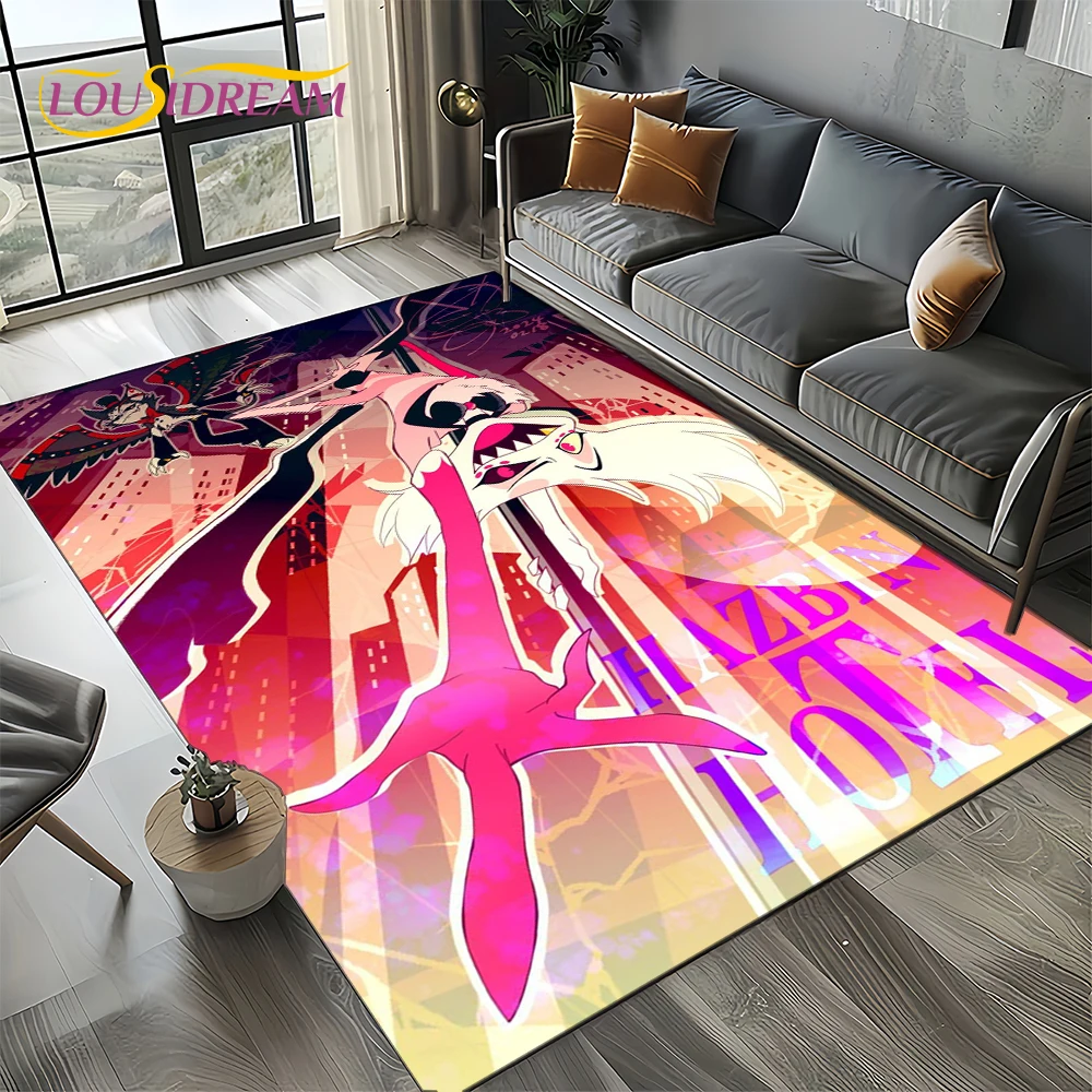 2025 H-Hazbin Hotel Charlie Cartoon Carpet Rug for Bedroom Living Room Home Sofa Decoration,kids Game Play Decor Floor Mat Gift