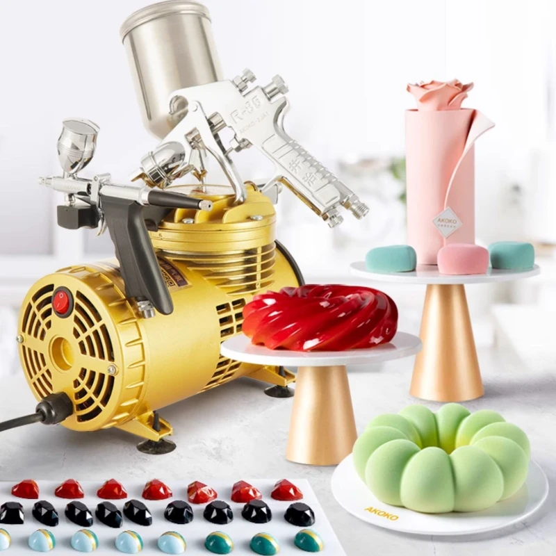 West Point Mousse Sandblasting Machine Cake Coloring Baking Chocolate Airbrush Double Cylinder