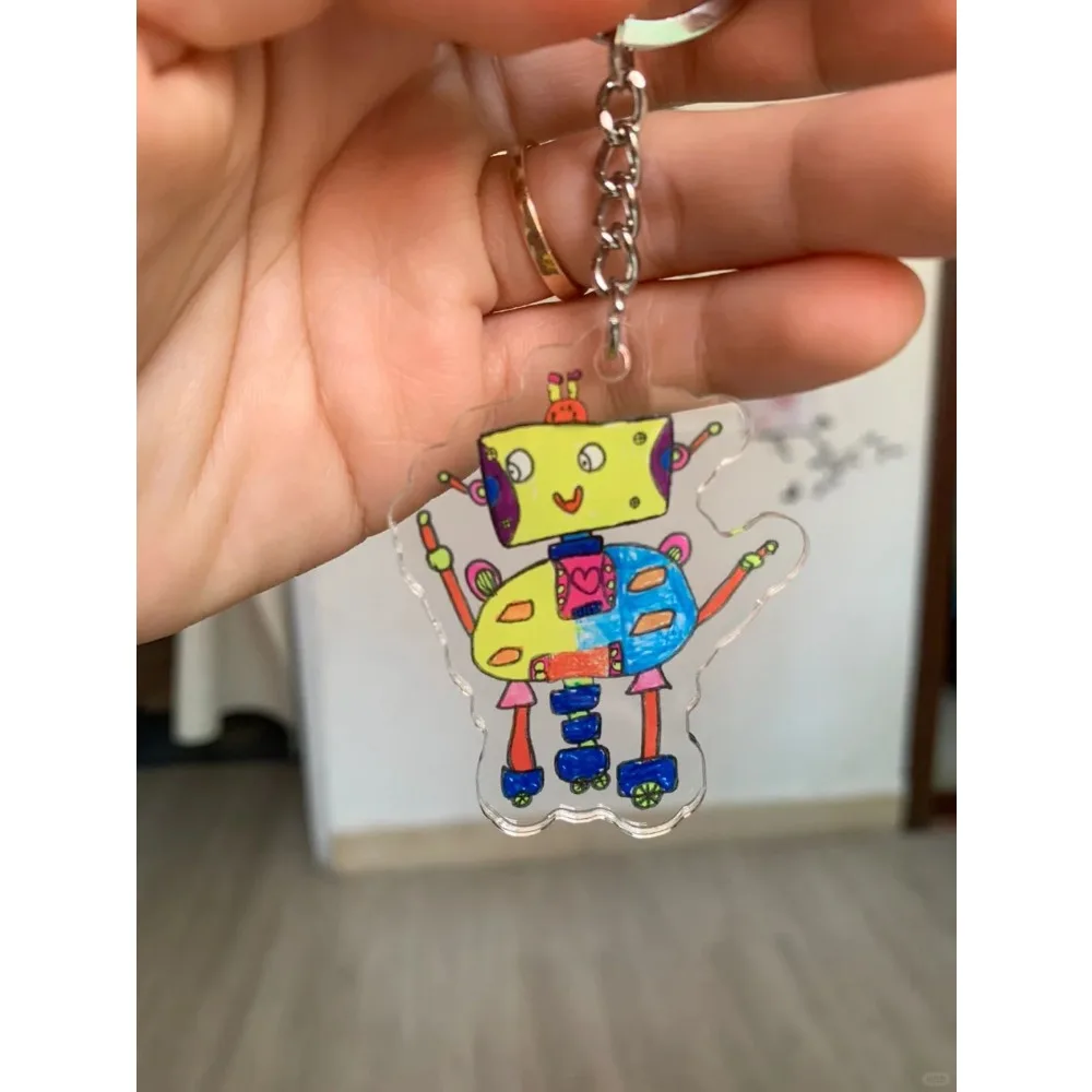 Custom  Painting Art Into A Stylish Acrylic Keychain - A Unique Keepsake for Family / Girl / Boy Travel