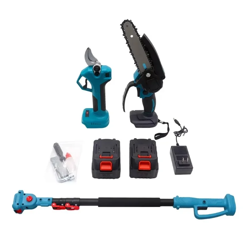 Lithium battery 1.2m-2.6m telescopic high pole garden pruning saw chain set
