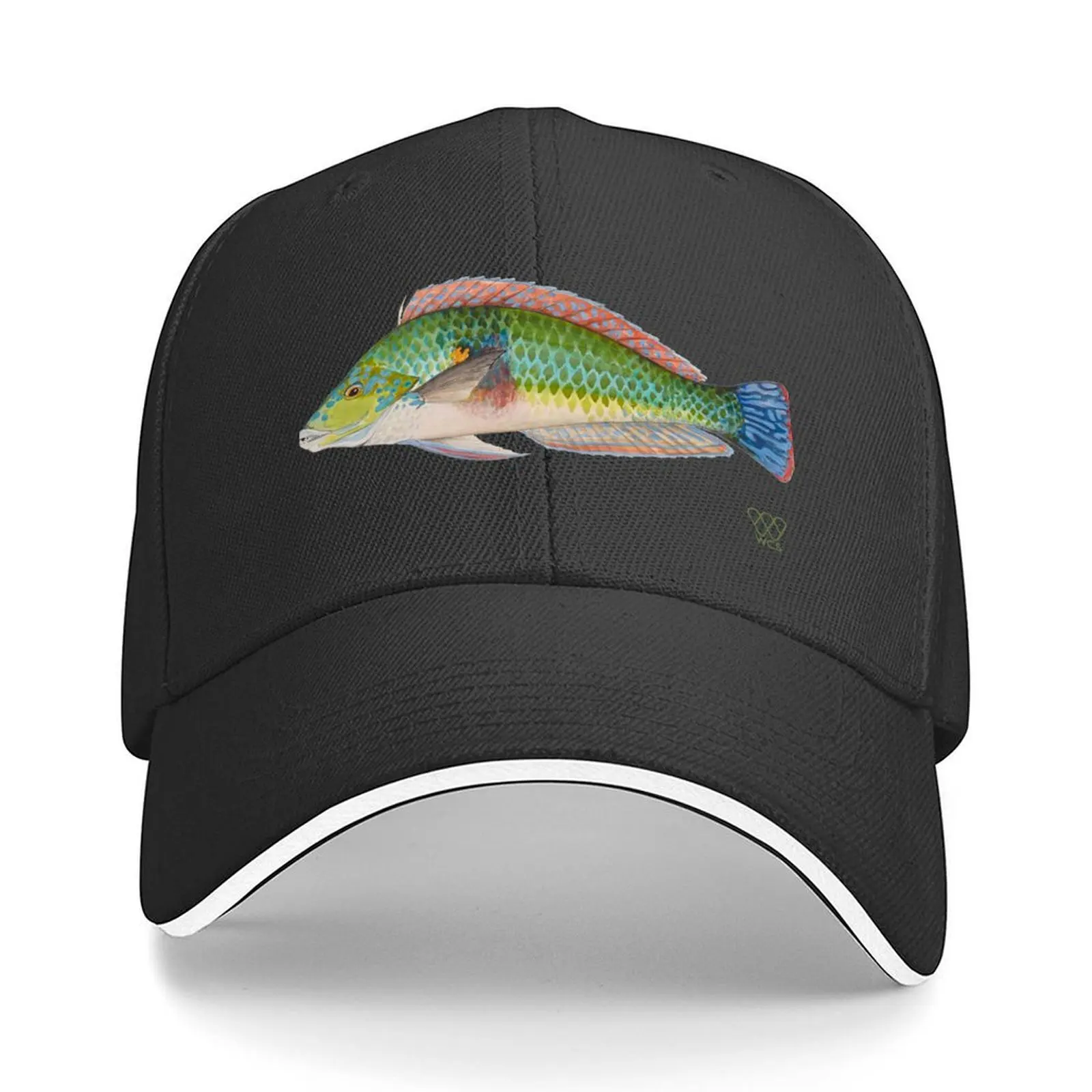 

Green Parrot Fish Baseball Cap Custom Cap hiking hat Beach Outing Luxury Hat Women's Men's