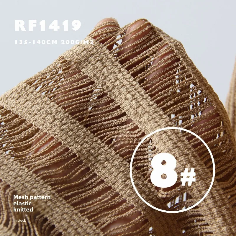 

Mesh Curtain Soft Knit Texture Jacquard Fabric for Elasticity Shawl Dress Set Design Diy Cloth By The Meter Sewing Material