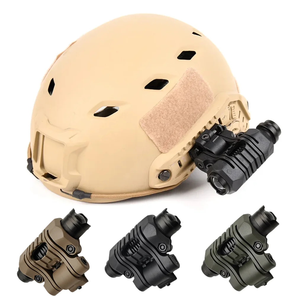 

Tactical Five Section Helmet Mini Flashlight Fixture Rotatable Adjustable Helmet LED Light Guide Clamp Adaptor for 20mm Guide