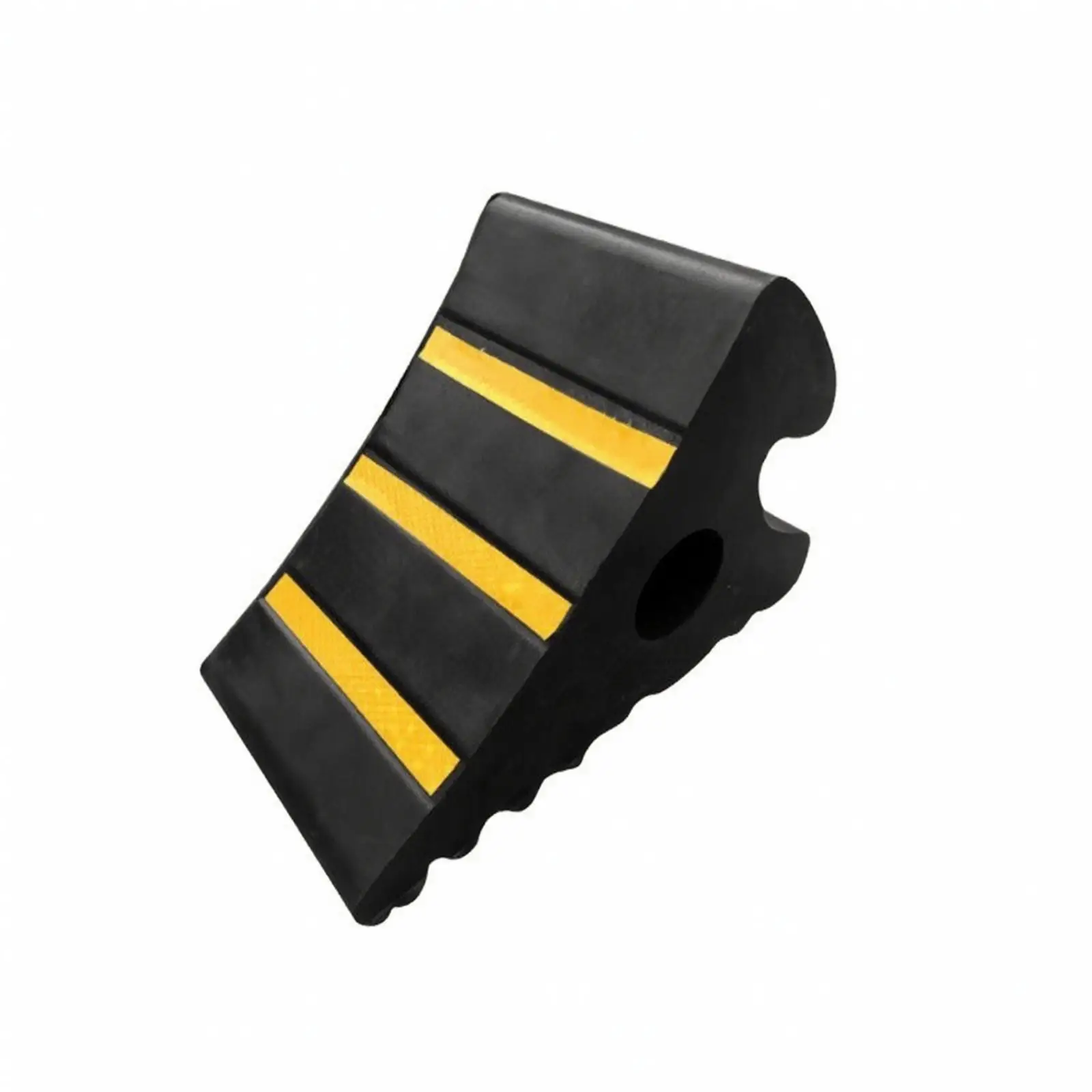 Wedge Wheel Chock with Raised Ribs Ribbed Rubber Wheel Chock for Drivers, Garage, Roadside