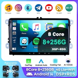 Android 14 Car Multimedia player Car DVD For VW Volkswagen Golf Polo Tiguan Passat Amarok skoda rapid octavia Radio 4G+WIFI