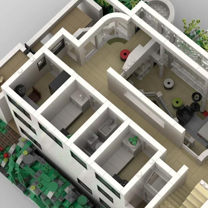 Moc Building Block Douglas House รุ่นเทคโนโลยีอิฐ DIY Assembly Modular City Street View ของเล่นสําหรับวันหยุดก่อสร้างของขวัญ