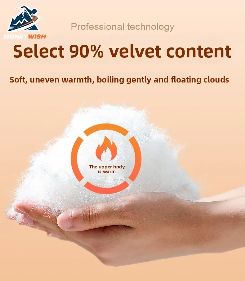 MONEYWISH سترة قطنية للرجال 2025 جديد 90% بطة بيضاء أسفل سميكة مكافحة البرد الدافئة الكتف الملابس في الهواء الطلق سترة شتوية غير رسمية