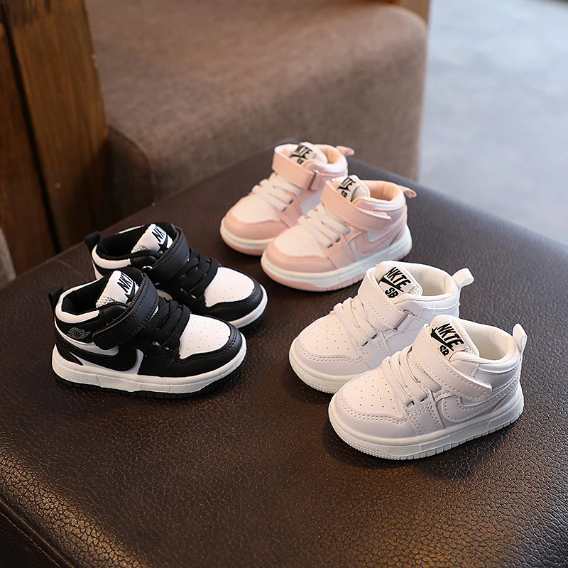 Mid-cut baby sneakers 2024 spring and autumn new children's basketball shoes single shoes children's casual sneakers boy