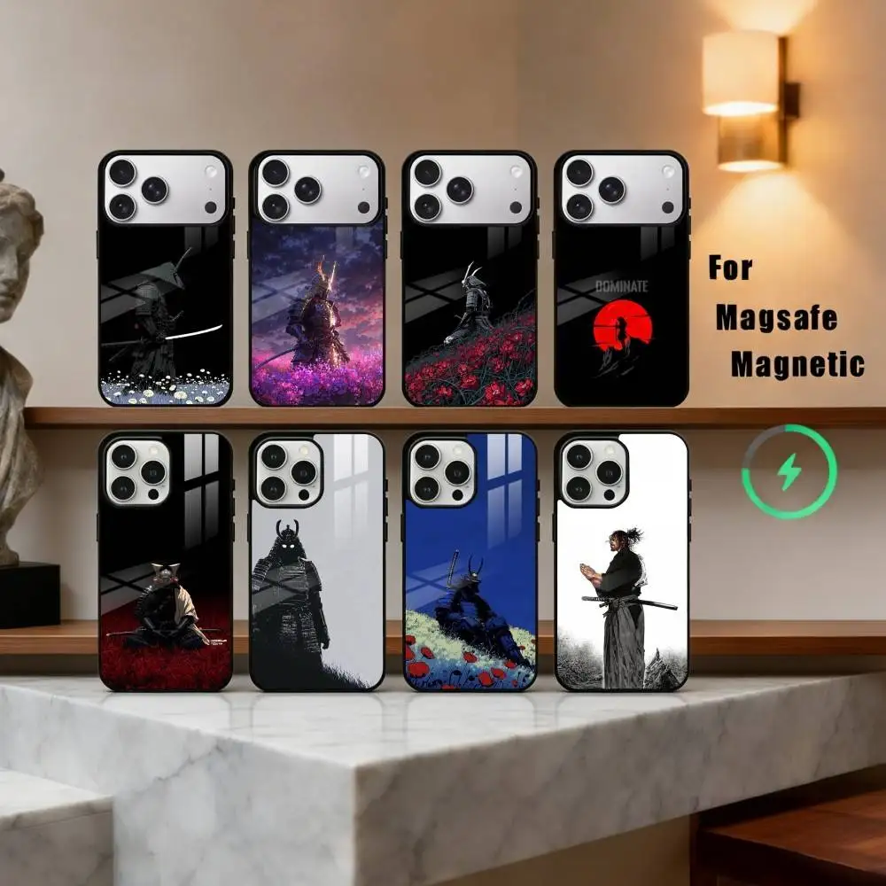 

J-Japanese B-Bushido S-Samurai Phone Case For iPhone17,16,15,14,13,12,11 Plus,Pro Max Magnetic For Magsafe Wireless Charging