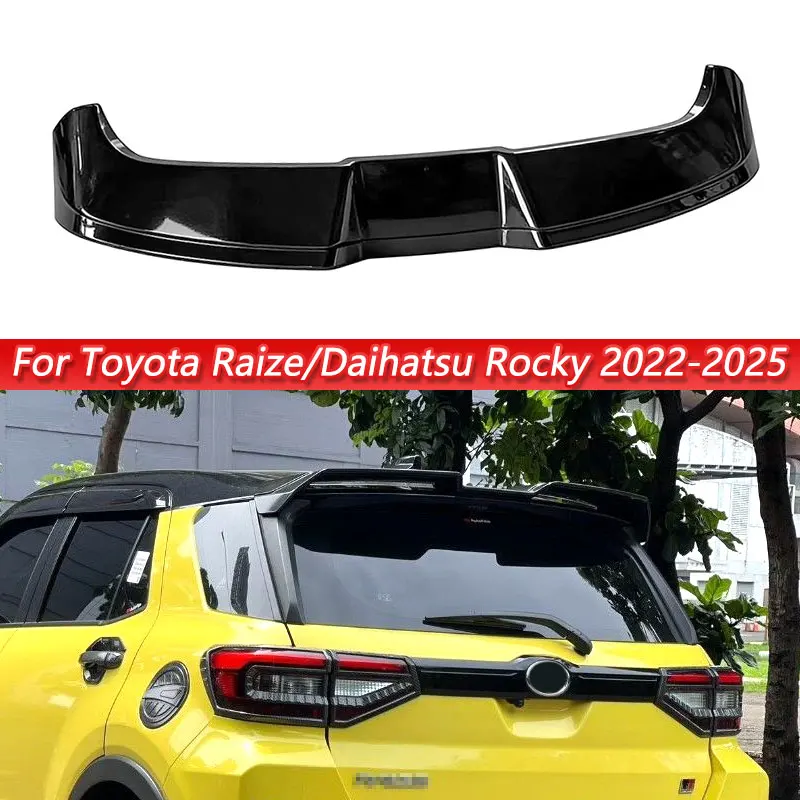 Alerón trasero para Toyota Raize/Daihatsu Rocky 2022-2025, alerón trasero de ABS negro brillante, accesorios de tuning para coche