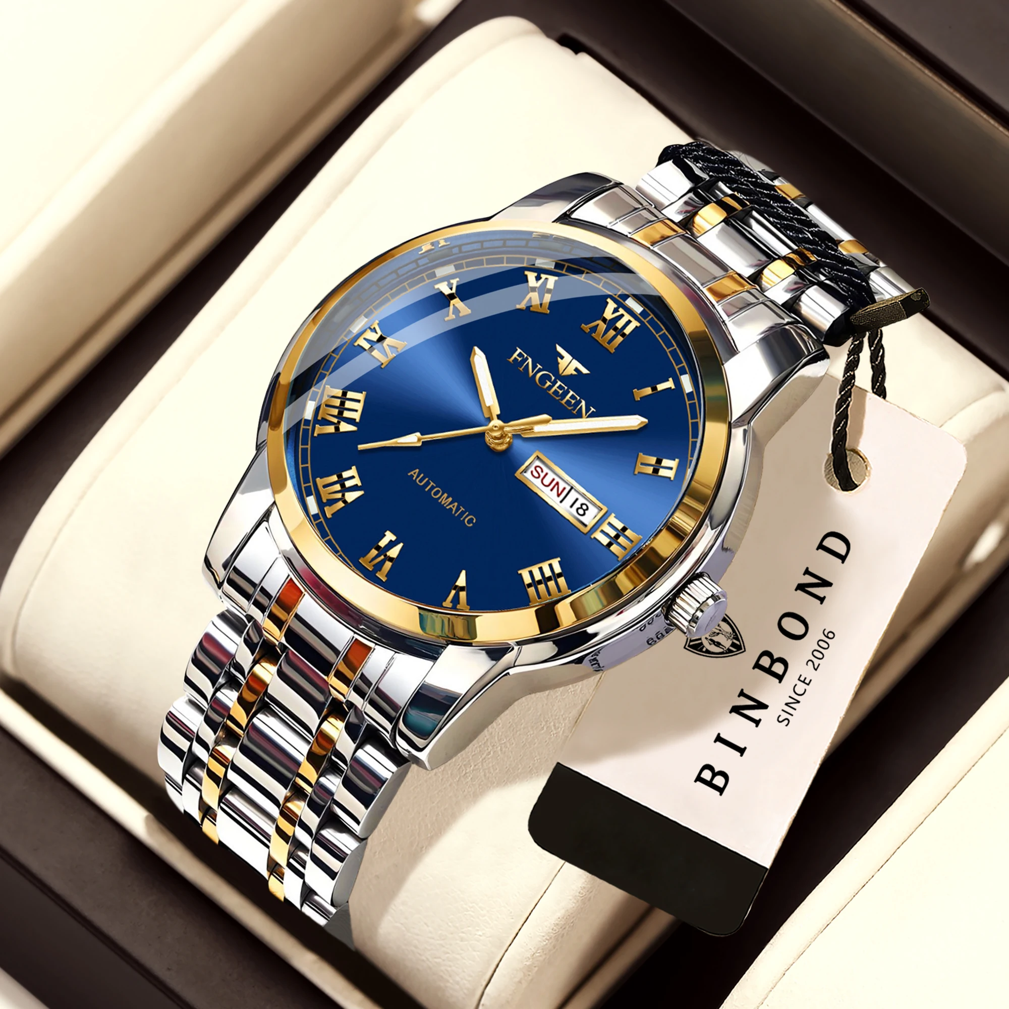 BINBOND Luminous Waterproof Luxury Quartz Wristwatches for Men Precise Men's Watch Business Sport Fashion Casual Durable Reloj