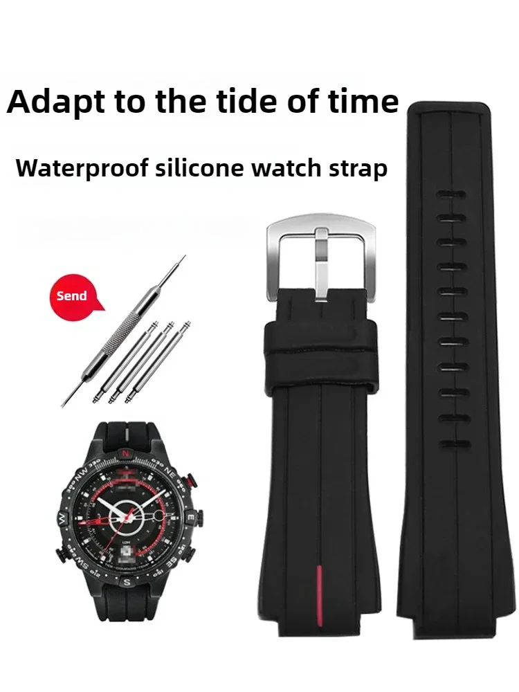 Suitable for Timex Tidal Silicone Watch Strap Compass Men's T2N721 T2N720 T2N739 Sports Strap