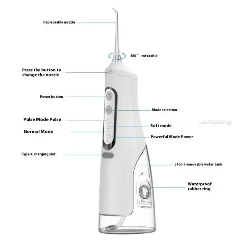 27rb высокопроизводительный беспроводной водяной флоссер ороша с множественными соплавдами.