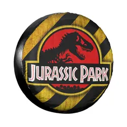 Jurassic Park Logo Yellow Spare Tire Cover for Giant Dinsaur Car Wheel Covers 14