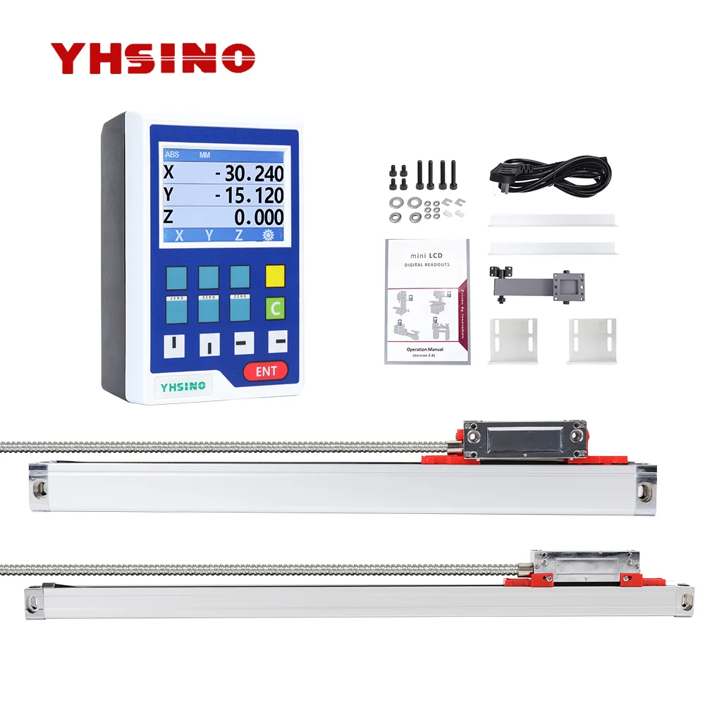 Mini Multifunction DRO Kit YH800-3A Digital Readout 3PCS Linear Encoder Sesnors 5U 5V TTL YHSINO for Lathe Mill CNC Machines