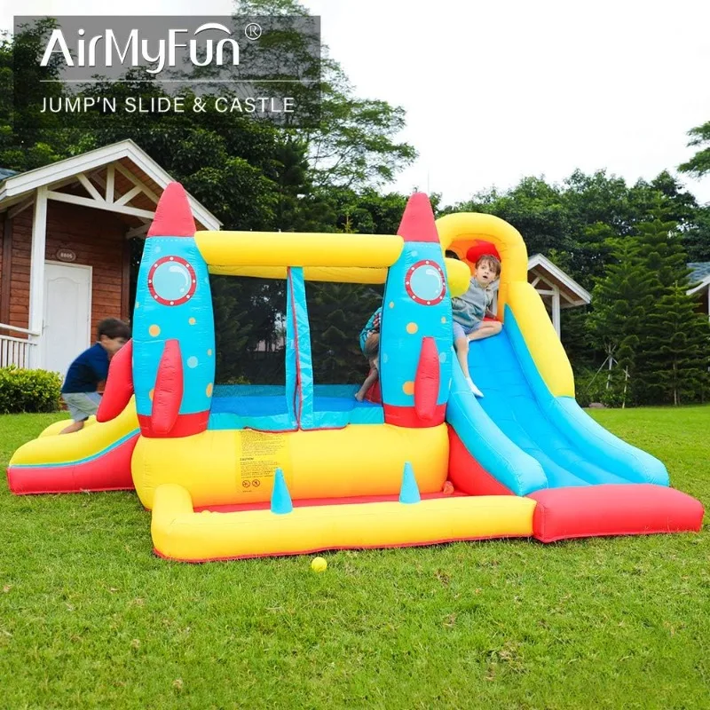 

Inflatable bounce house, bouncy castle with blower, playhouse with ball pit, inflatable kids slide, jumping castle with tote bag