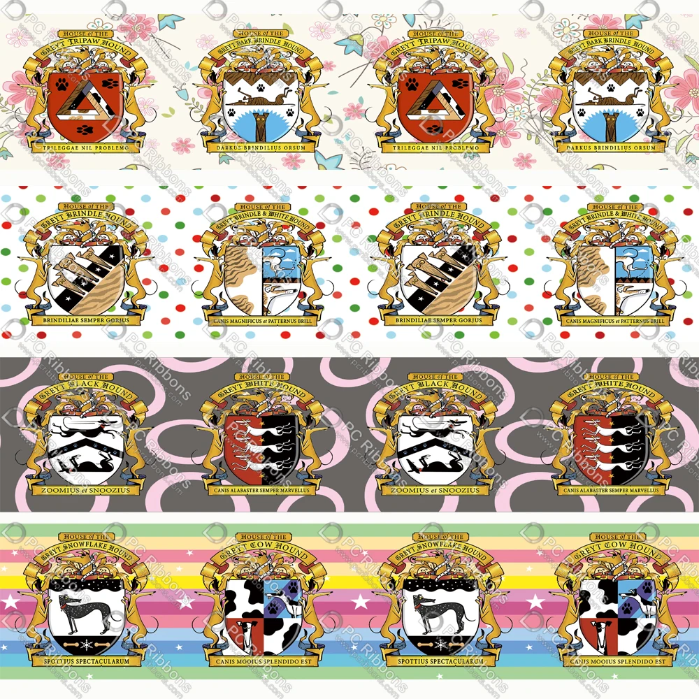 

16 мм 25 мм 38 мм 50 ярдов лента Greyhound Персонализированная мультяшная для «сделай сам» ремесла для волос бант ошейник шнурок/атласные/корсажные ленты 35822