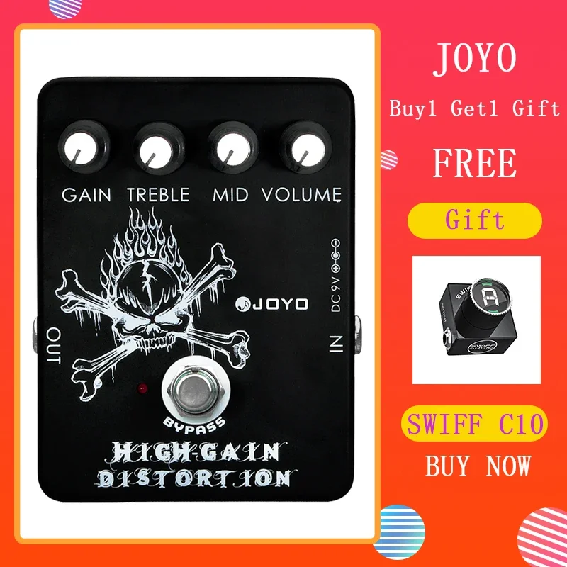 

JOYO JF-04 High Gain Distortion Pedal Guitar Effect Pedal from AC/DC Crunch to Heavy Metal Effect Guitar Parts & Accessories