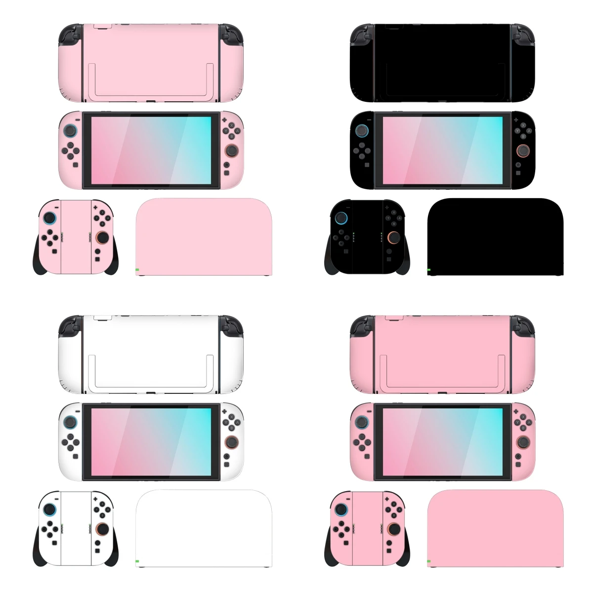 Reine Rosa-Weiße Farbfolie für Switch 2 Schützende Vinyl-Aufkleber für NS 2 Dock-Ladestation Halter Joy-Con Sticker