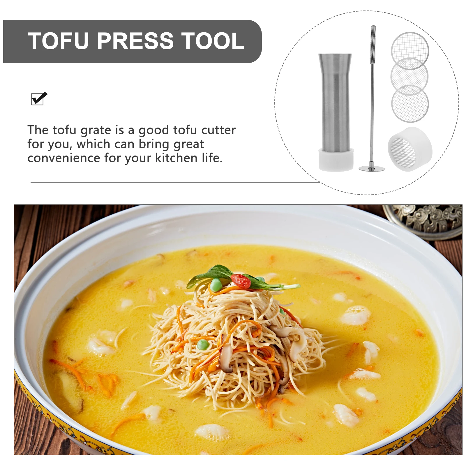 

1Set Tofu Cutter Stainless Steel Multi-Blade Grater Kitchen Tofu Press Tool Shredding Mold Convenient Multi-Use Grater