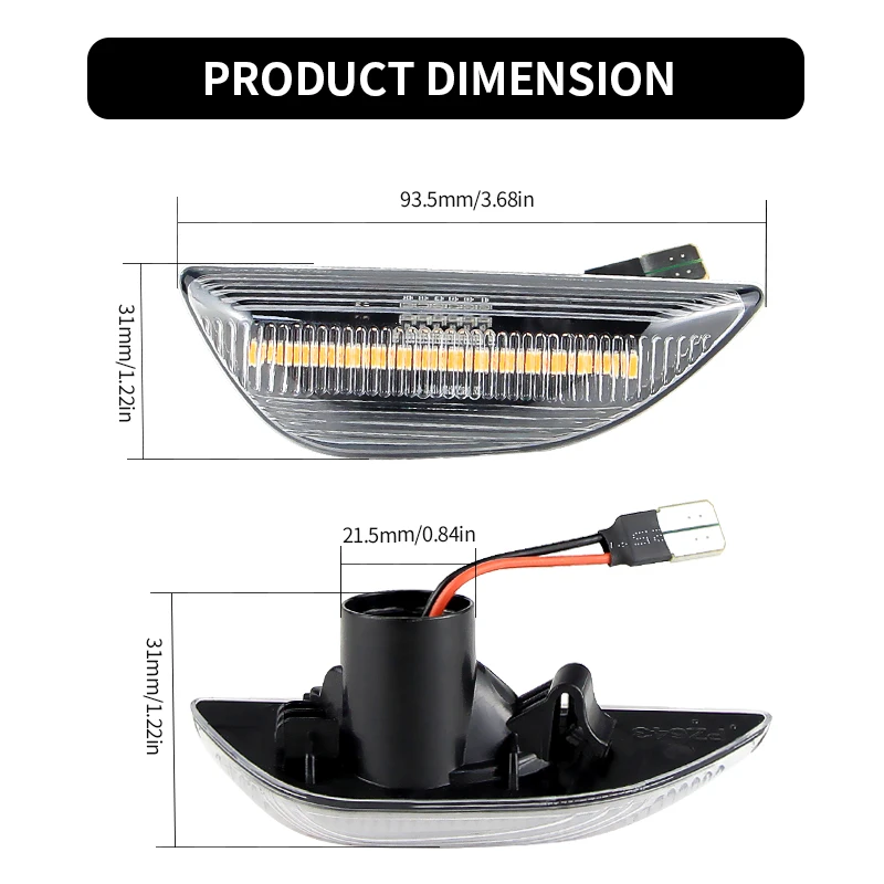 2pcs Dynamic LED Side Marker Turn Signal Indicator Lamps For Opel Mokka X For Chevrolet Trax For Buick Encore Car Accessories
