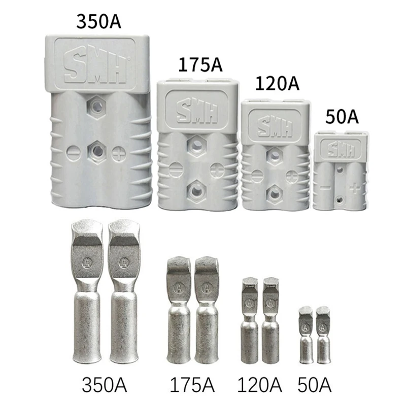 

50A 120A 175A 350A 600V Plug Connector Double Pole Copper Contact 12V 24V Lifepo4 Solar Lithium Battery Quickly Connect Plug