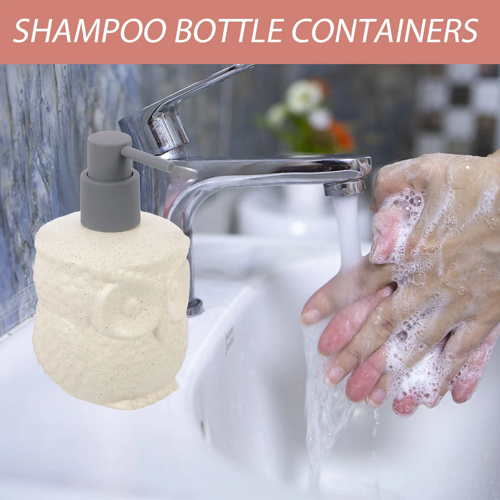 

Premium Ceramic Soap Dispenser Compact Travel-Friendly Lotion Container with Pump for Liquid Soap Shower Gel Dish Detergent