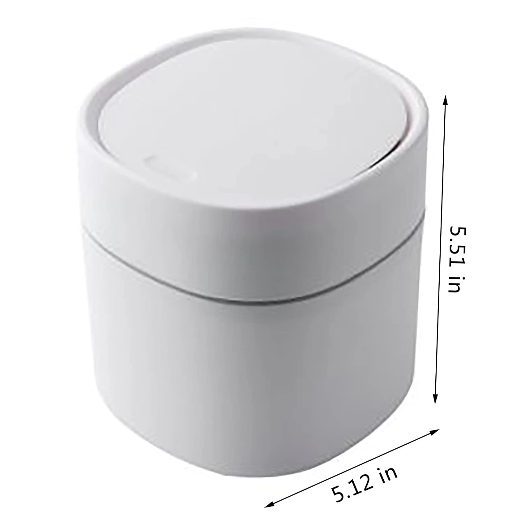PB-Mini Trash Can Desktop Waste Bin With Press-Open Lid Small Table Top Bin Graceful Round Corner Paper Bin For Home