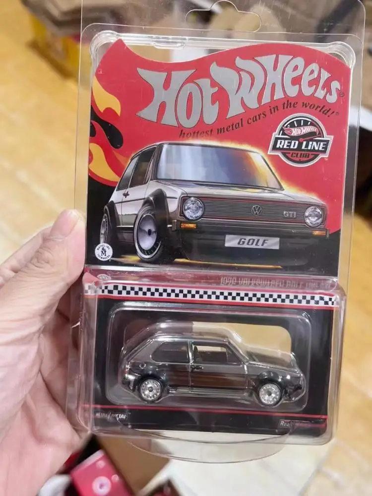 Neue Original Hot Wheels JCP07 RLC Exclusive 1976 Volkswagen Golf Mk1 GTI 1/64 Druckguss-Modellautos Jungenspielzeug zum Sammeln als Geburtstagsgeschenk