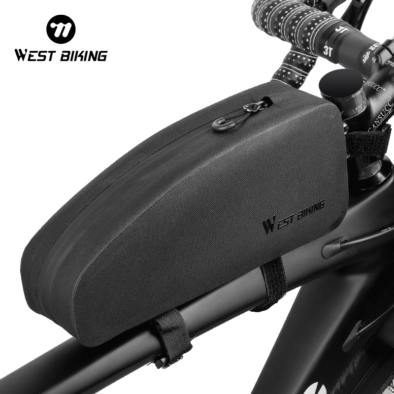 WEST BIKING Waterproof Bicycle Bag Cycling Frame Top Tube Bag MTB Road Bike Large Capacity Storage Portable Bicycle Front Bag