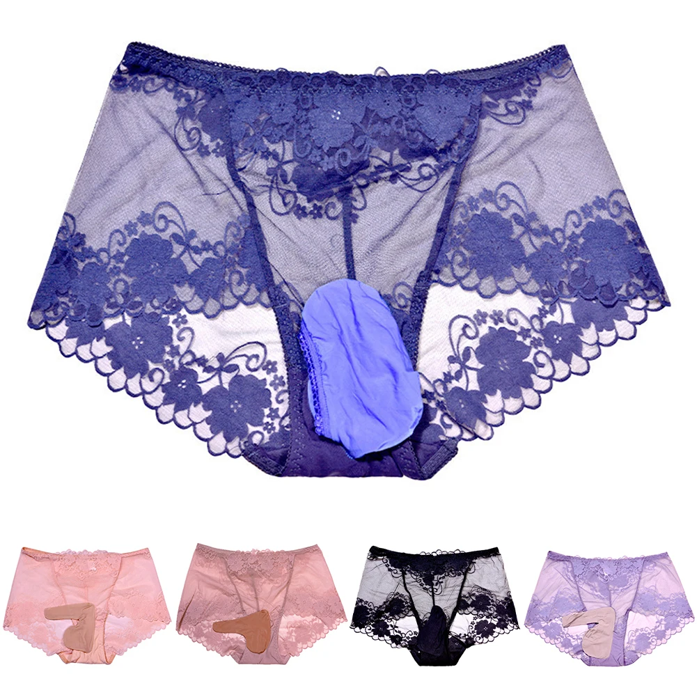 Men Lace Sheer Underwear Hip Lifting Thin Unisex Panties Gay Sissy Bulge Pouch Separation BreathableBriefs See Through Underwear - Image 6