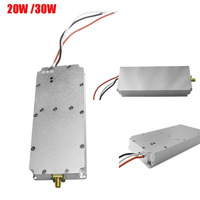 WIFI UAV Drone Módulo, RF Amplificador de Potência, Sinal de Freqüência para GPS, Beidou Lora, JAM, 2W, 10W, 20W, 30W, 433M, 900M, 1.2G, 1.5G, 2.4G,