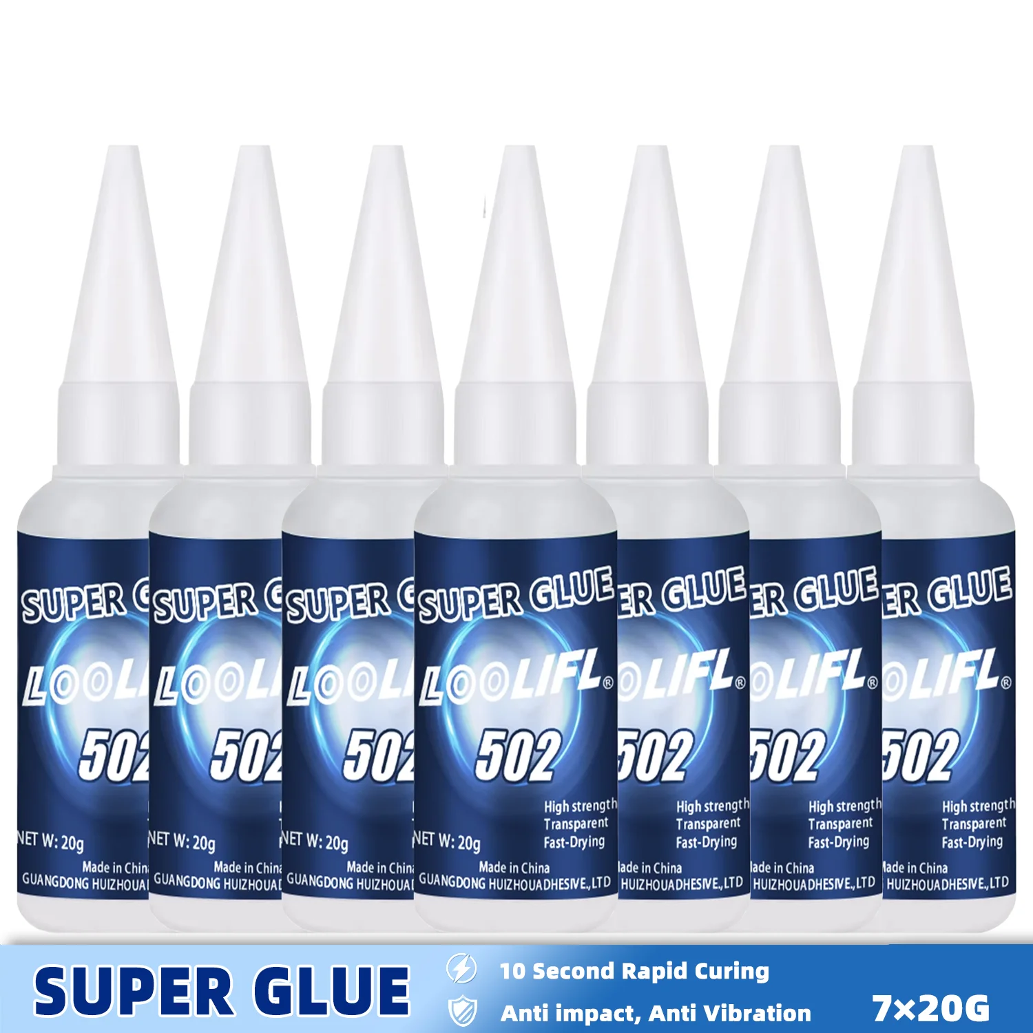 

Суперклей LOOLIFL 502, 20 г, 1-7 шт., цианоакрилатный прозрачный мгновенный клей для пластика, металла, дерева, керамики, ремонта и поделок своими руками