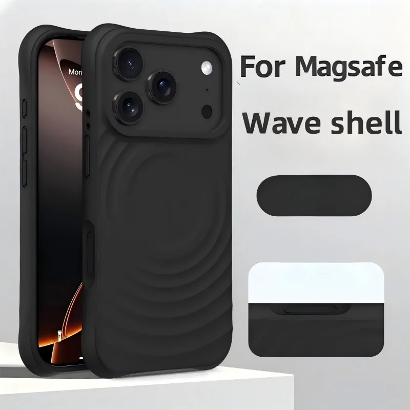 New Offical Liquid Silicone Water Ripple Case For iPhone 17 16 15 14 13 Pro Max For Magsafe Wireless Charger Magnetic Soft Cover view 6
