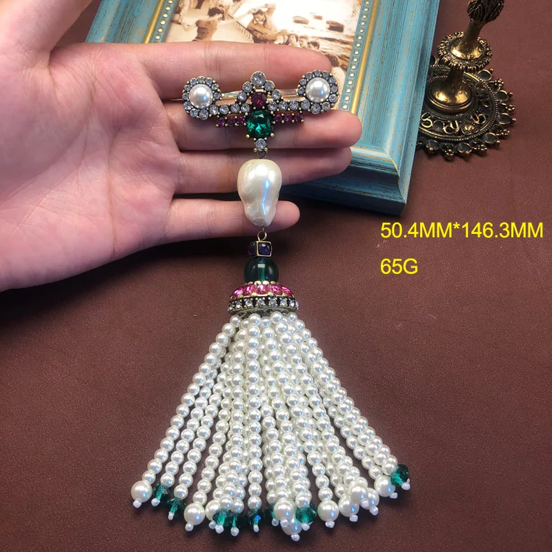 

Women Bohemian Pearl Tassel Vintage Brooch