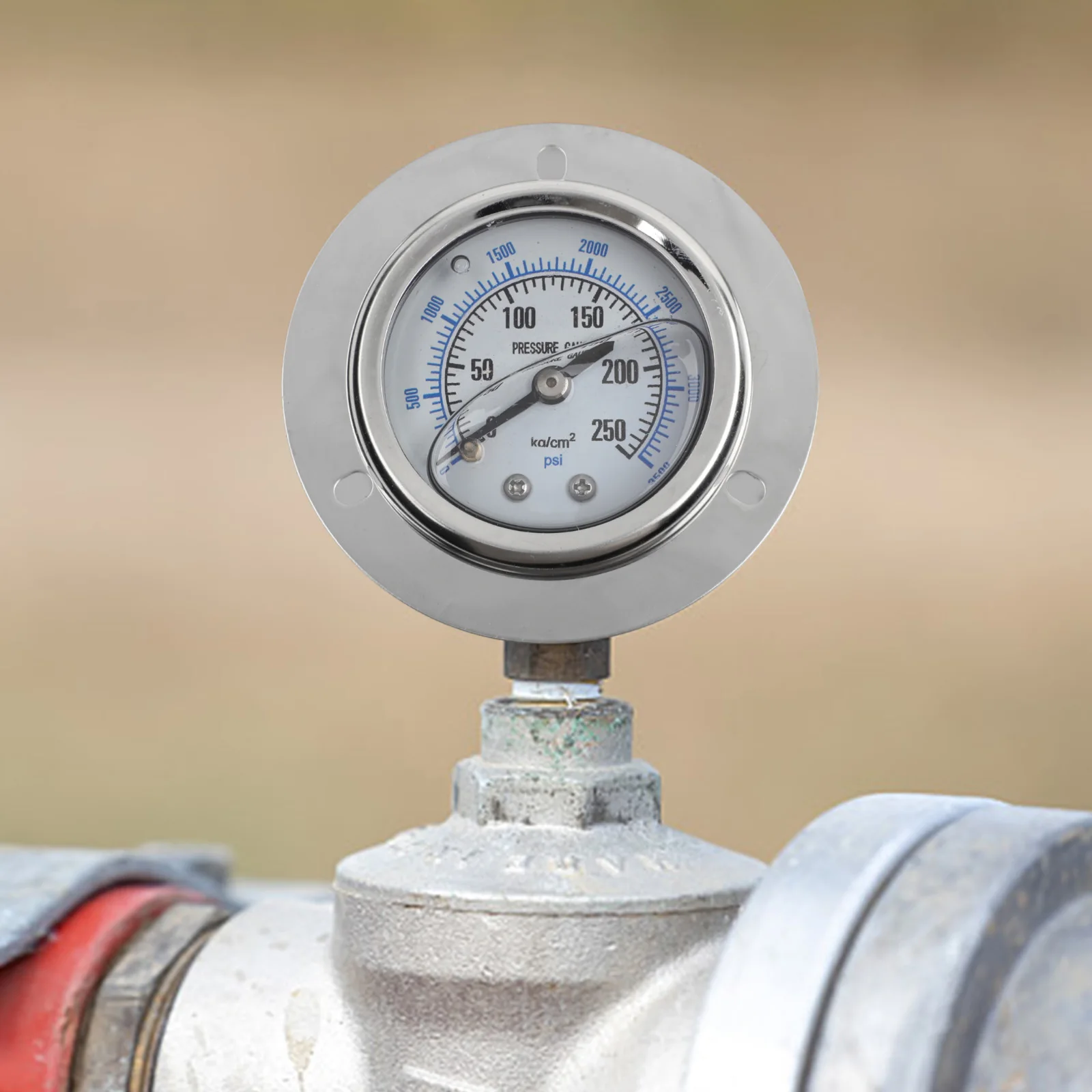 14PT Axial Pressure Gauge with Shock Resistant Edge Suitable for Oil Pressure Monitoring 0250KG Measurement Range