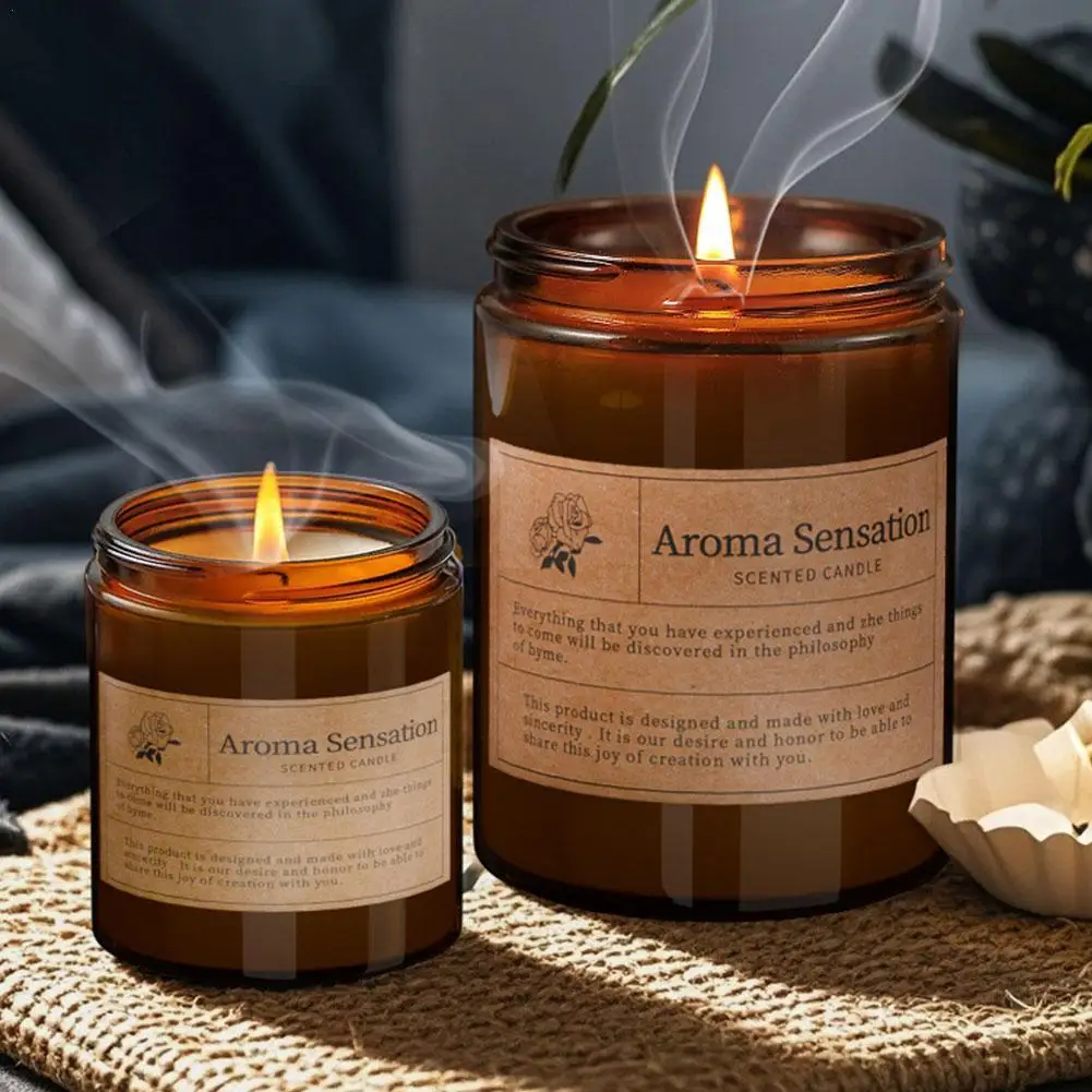 

Коричневая стеклянная чашка для ароматерапии | Бездымная ароматическая свеча для украшения дома, подарок на день рождения или День святого Валентина