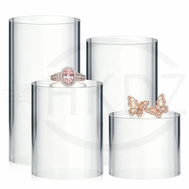 Clear Acrylic Rod Cylinder Perspex Risers Display Stand Ø10mm - 120mm Length 10mm -300mm Round Display Blocks Photo Props