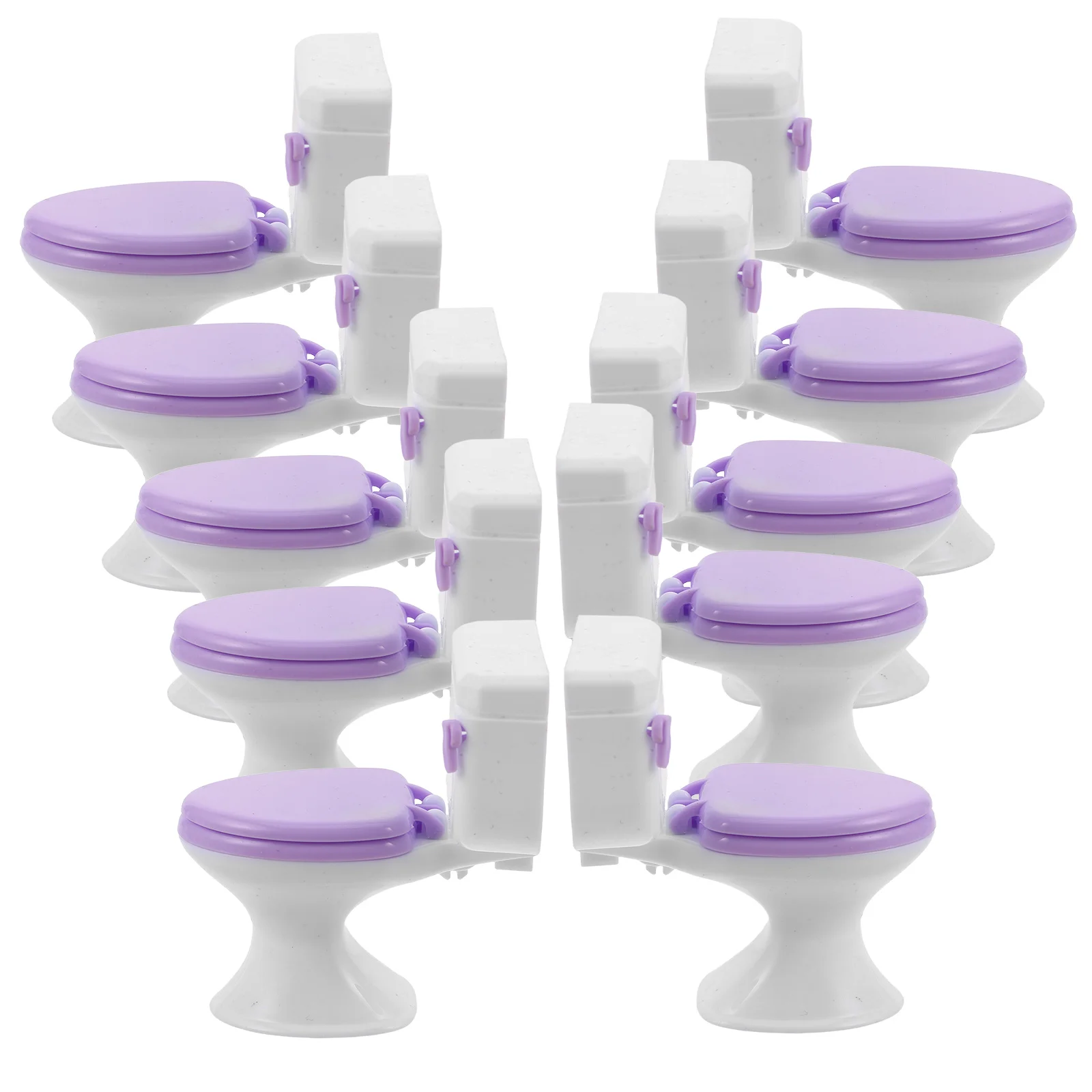 

10 Pcs House Mini Toilet Plastic Dollhouse Decoration Bathroom Toy Toilets Set Accessories
